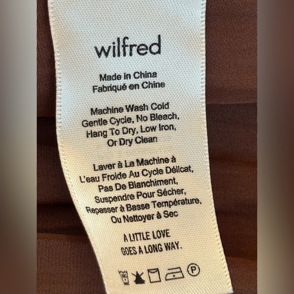 Aritzia Wilfred Brown buttery soft short pleated flowy dress size medium - Picture 7 of 8